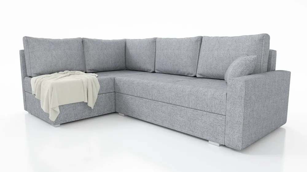 Wochenendangebot Ecksofa mit Schlaffunktion Nofi hellgrau links modernes Design eine schlichte und stilvolle Einheit, die in jede Einrichtung passt