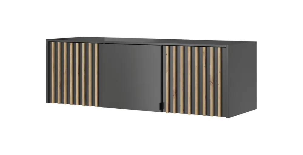 Aufsatz für Schrank Aspen 155 cm Graphit / Eiche Artisan funktionale Schrankerweiterung für Kleidung Schuhe und Accessoires Direkt Vom Hersteller