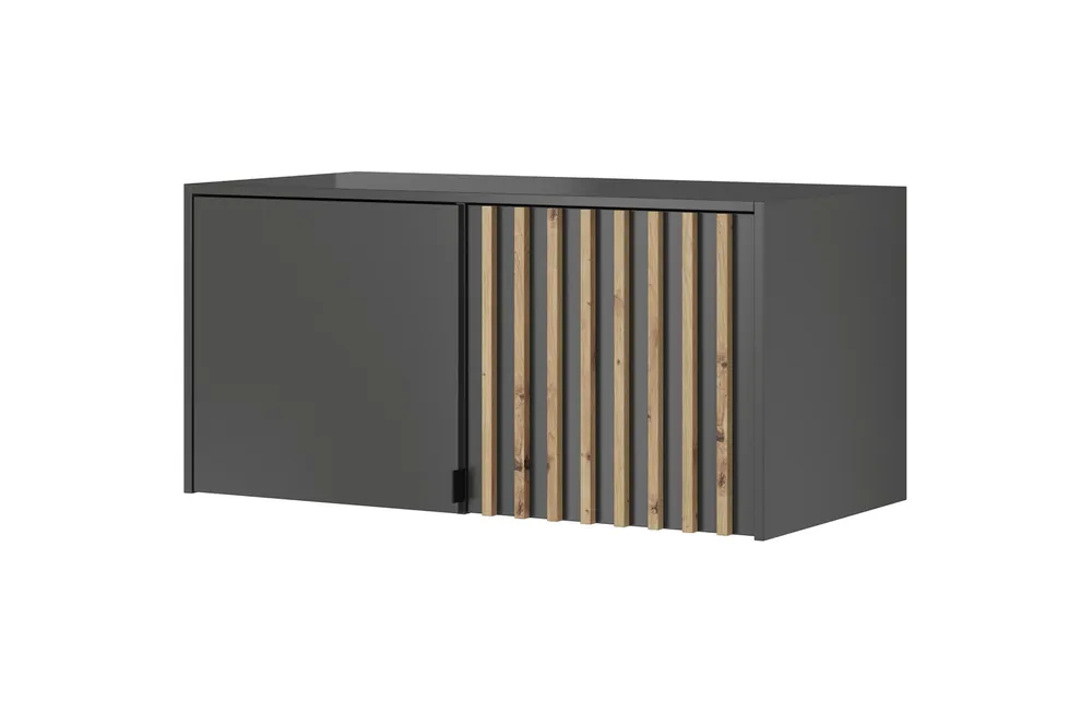 Nur Für Kurze Zeit Aufsatz für Schrank Aspen 105 cm Graphit / Eiche Artisan funktionale Schrankerweiterung für Kleidung Schuhe und Accessoires