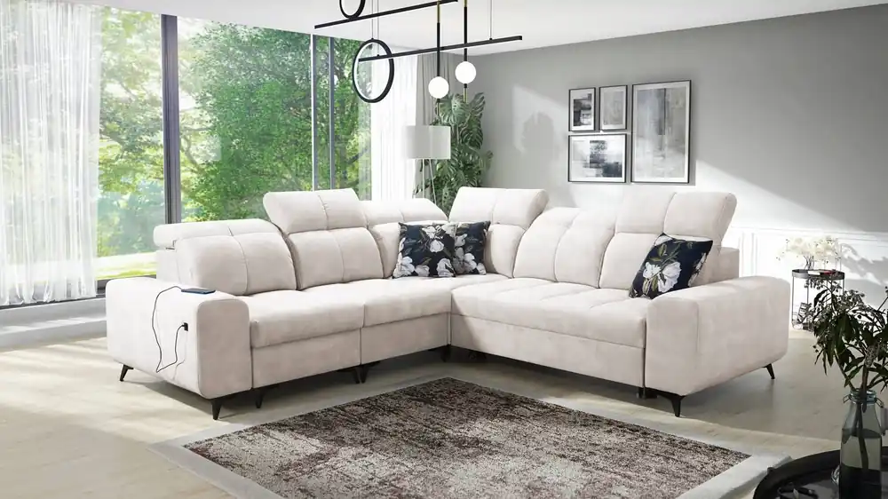 Kracherpreis Ecksofa mit Schlaffunktion Buffalo III cremefarben links komfortables Ecksofa mit ästhetischer Verarbeitung mit Bettzeugcontainern