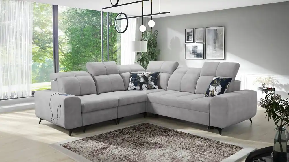 Buffalo III Ecksofa mit Schlaffunktion graue Esche links komfortables Ecksofa mit ästhetisch ansprechender Verarbeitung mit Bettzeugcontainern Neuheit