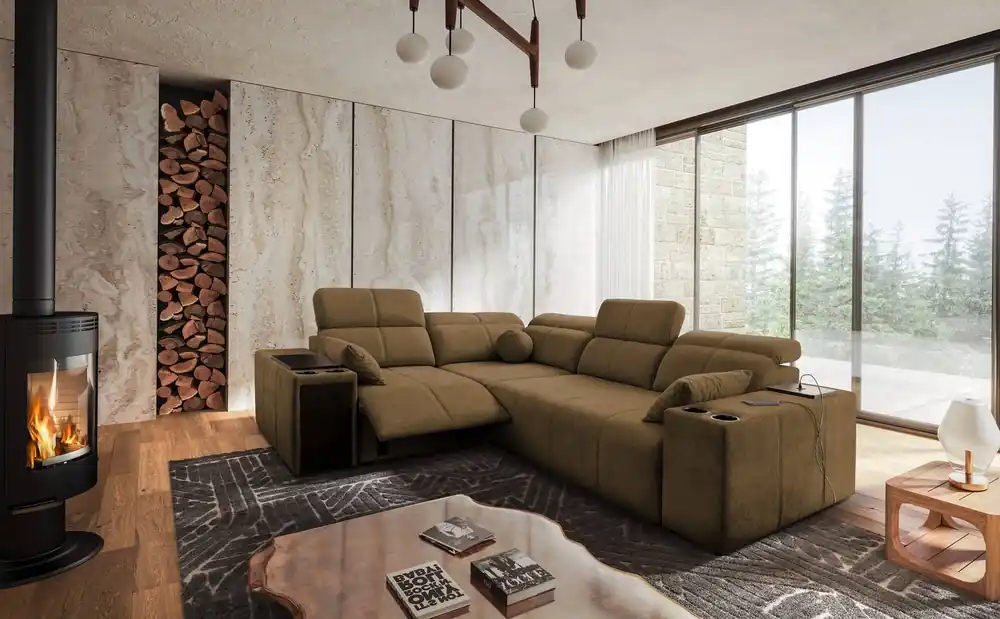 Beliebt Ecksofa mit Schlaffunktion Tesalia II Lux braun links komfortables Ecksofa mit verschiebbarer Rückenlehne und ausziehbarem Fußteil