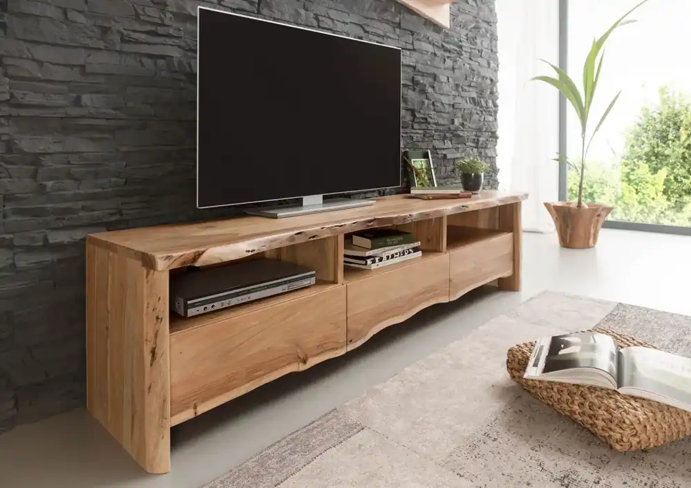 TV-Board Akazie 191x45x50 natur lackiert PURE ACACIA #109 Saisonangebot