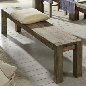 Bank Sheesham 140x35x45 grau geölt NATURE GREY #130 Kracherpreis