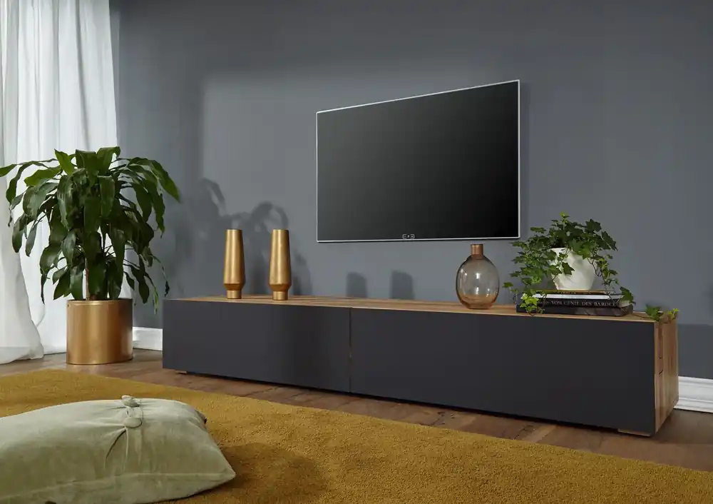 Top-Seller TV-Board Wild-/Zerreiche 195x52x32 natur geölt FRANKFURT #109