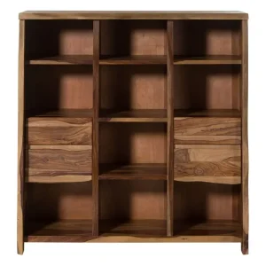 Garantierte Lieferung Bücherregal Sheesham 142x45x145 natur lackiert / sandgestrahlt PURE SHEESHAM #208