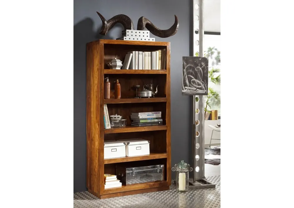Regal Sheesham 90x45x180 walnuss lackiert DUKE #128 Preisreduziert