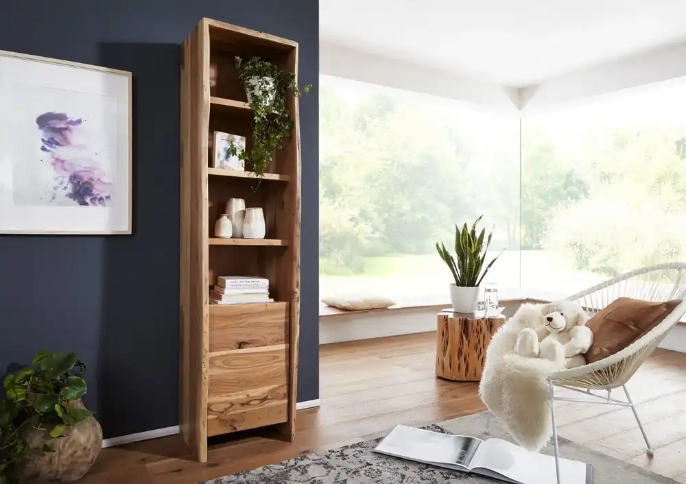 Preisreduziert Hochschrank Akazie 45x36x185 natur lackiert PURE ACACIA #615