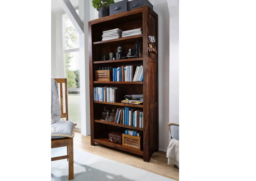 Solange Der Vorrat Reicht Regal Sheesham 100x40x200 braun lackiert METRO LIFE #104