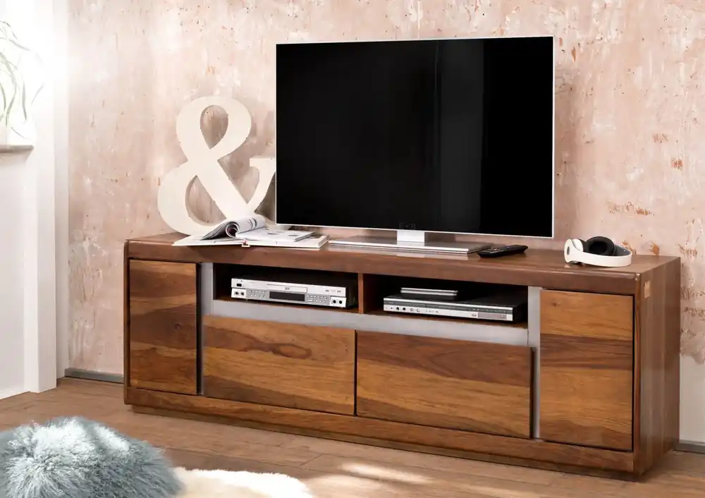 TV-Board Sheesham 180x40x60 noble unique lackiert SYDNEY #143 Billig