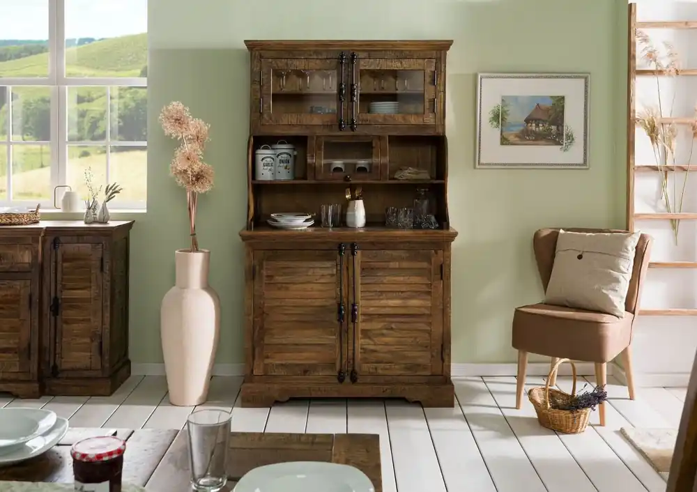 Neu Im Sortiment Buffet Mango 110x55x190 dunkelbraun geölt RODEZ #153