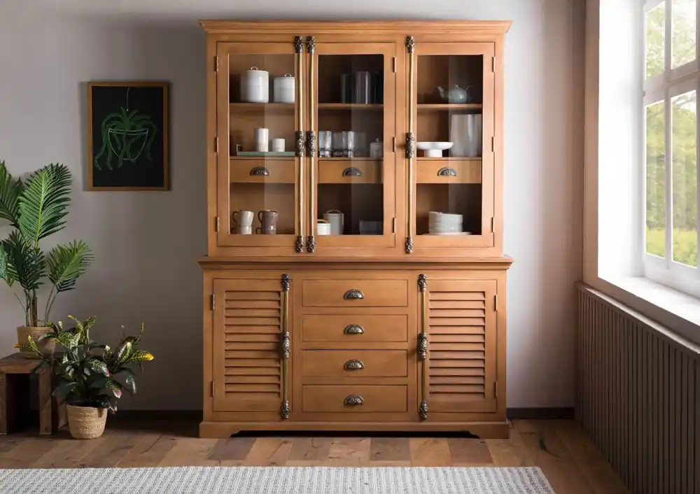 Buffet Mango 160x50x210 beige geölt TOULOUSE #16 Schneller Versand