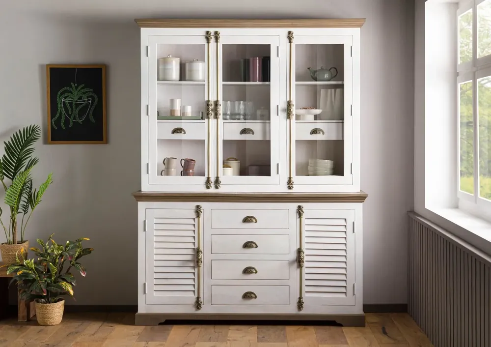 Mega-Angebot Buffet Mango 160x50x210 weiß lackiert TOULOUSE #116