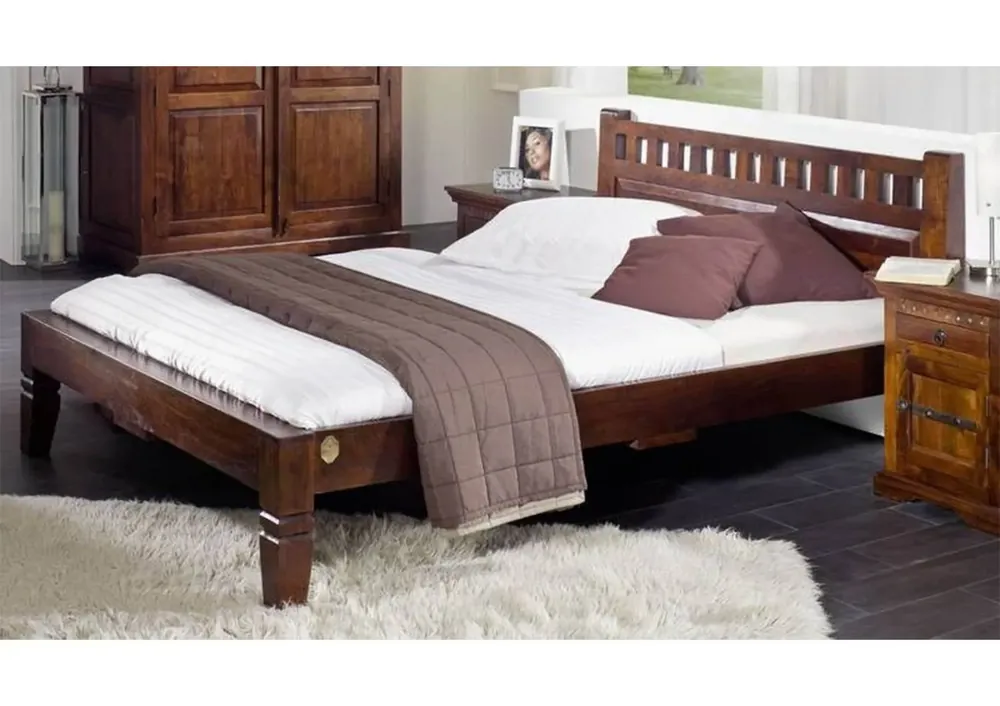 Günstig Bett Akazie 160x200x90 nougat lackiert OXFORD #229