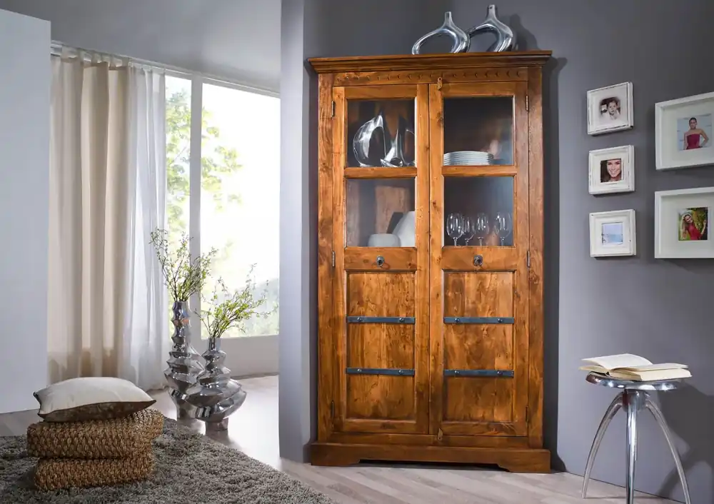 Eckschrank Akazie 108x57x183 honig lackiert OXFORD #0410 Neue Ware