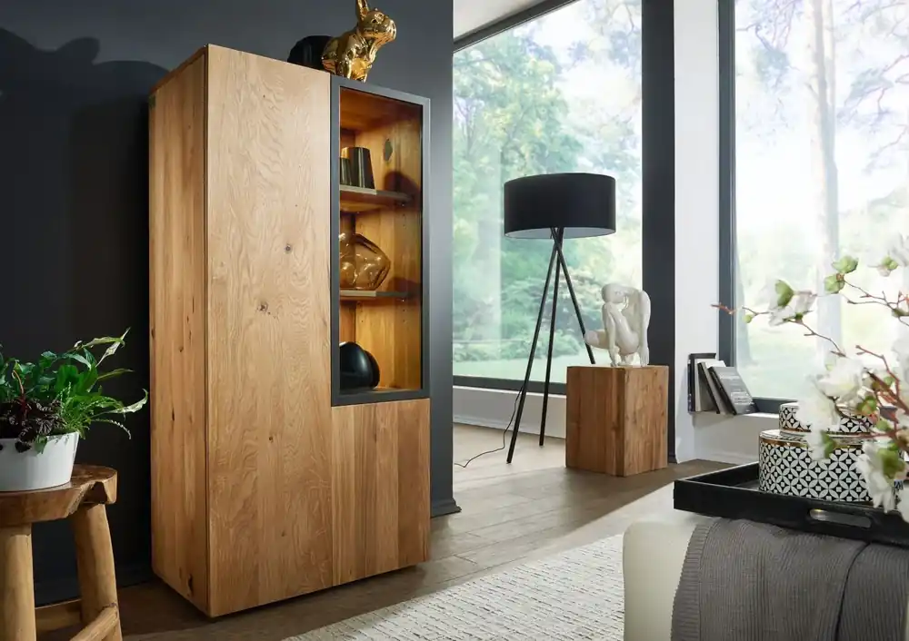 Versand Am Gleichen Tag Highboard Wild-/Zerreiche 66x43x138 natur geölt FRANKFURT #115