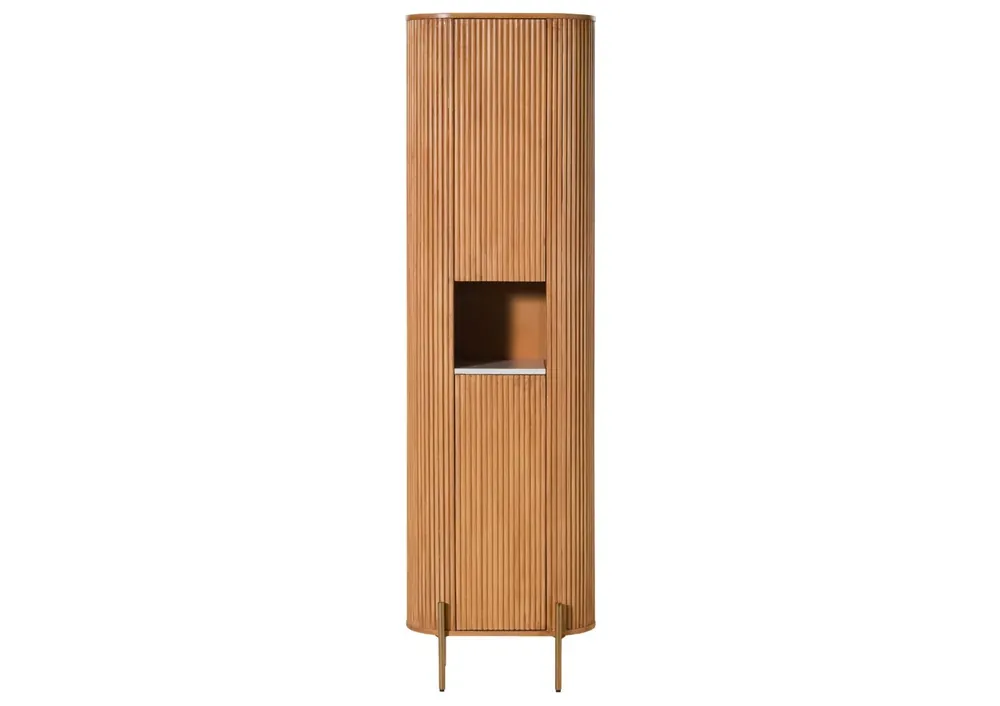 Nur Für Kurze Zeit Hochschrank Mango 55x30x190 natur lackiert / Marmor weiß BARCELONA #553
