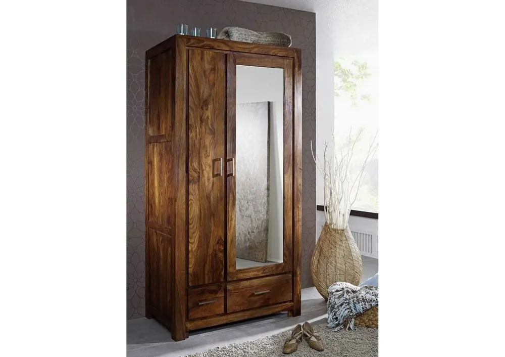 Garderobe Sheesham 100x61x200 braun lackiert METRO LIFE #165 Highlight