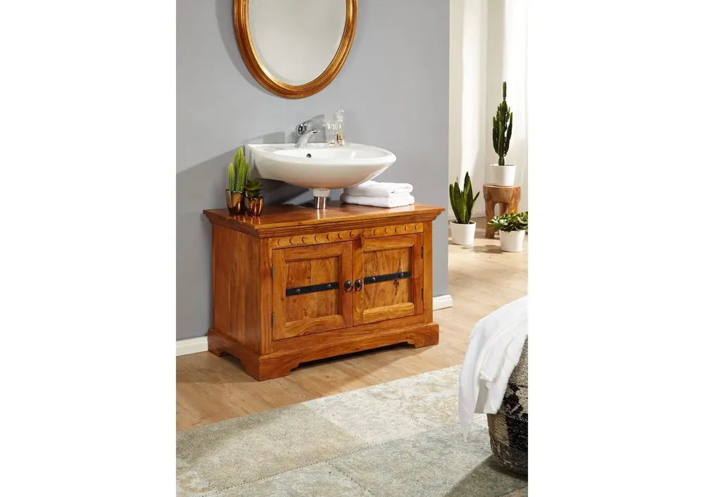 Direkt Vom Hersteller Waschbeckenunterschrank Akazie 88x43x60 honig lackiert OXFORD #01005