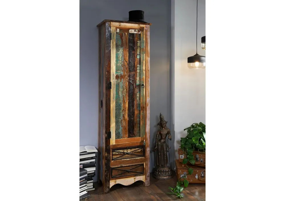 Garderobenschrank Altholz 60x40x200 mehrfarbig lackiert NATURE OF SPIRIT #109 Sale