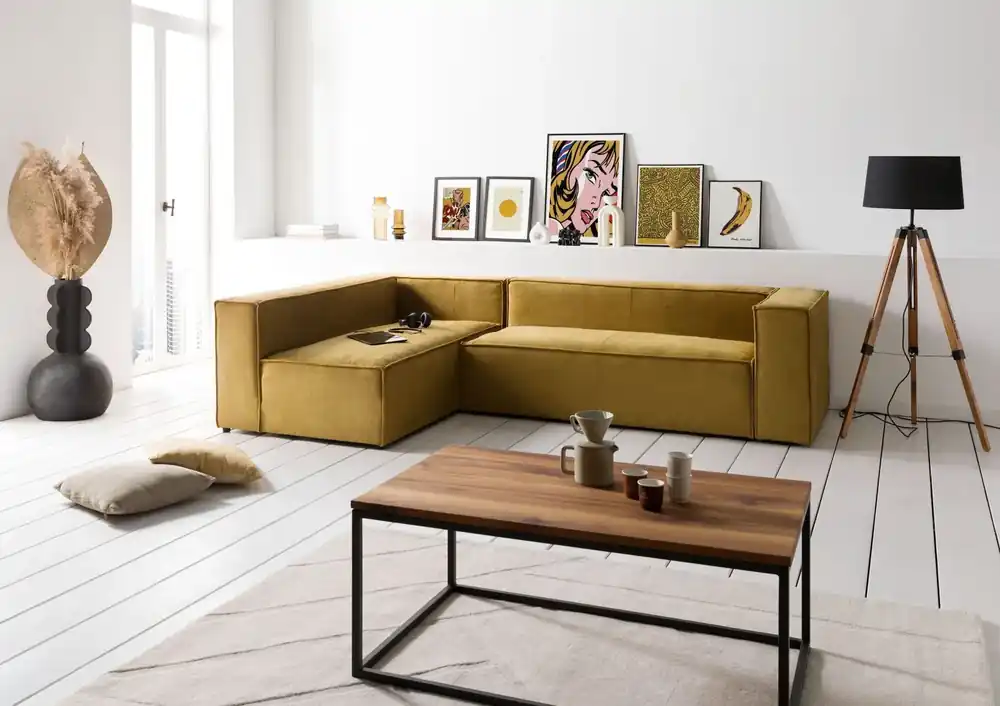 Top-Seller Ecksofa modular 175x92x64 gelb BRUGGE
