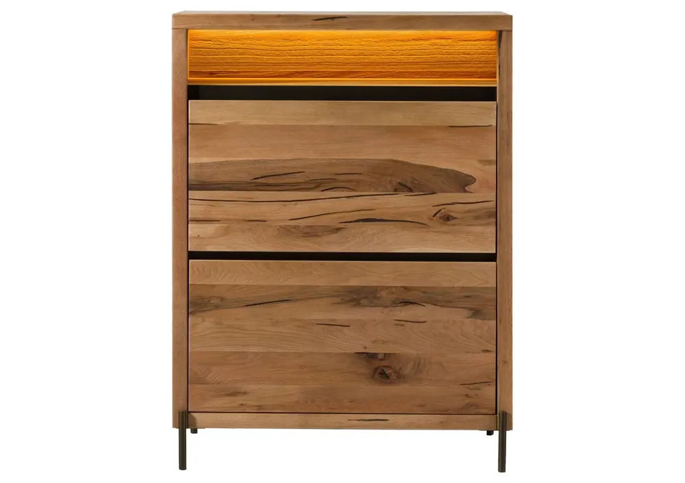 Zertifiziert Schuhschrank Wild-/Zerreiche 90x47x120 natur geölt MONTREUX LUX #138