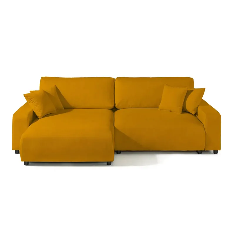 Ecksofa Samt 234x170x78 gelb SOFIA Schnäppchen