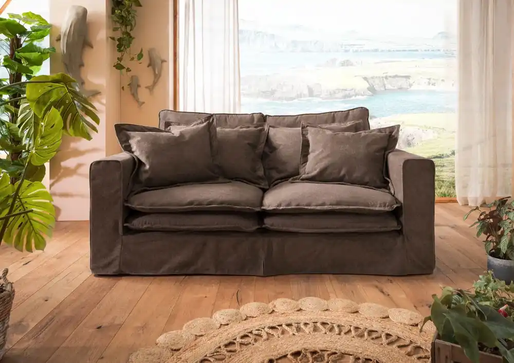 Markenware Hussensofa 2-Sitzer196x108x76 taupe KINGSTON