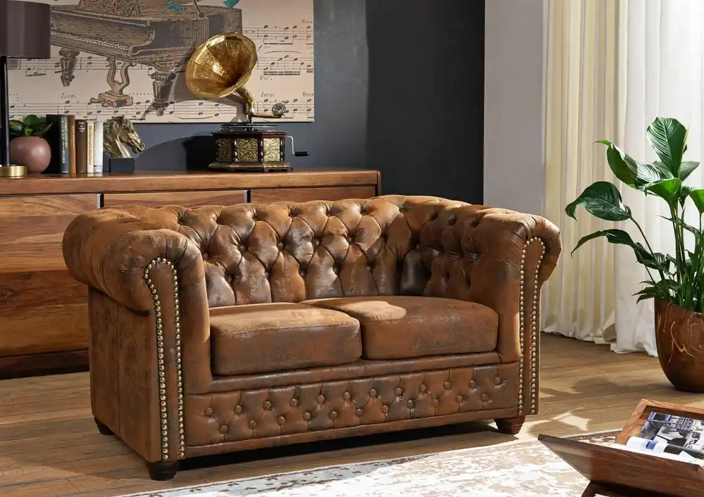 Versand Am Gleichen Tag Sofa 148x86x72 braun CHESTERFIELD