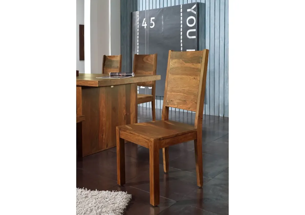 Super-Preis Stuhl Sheesham 45x45x100 walnuss lackiert DUKE #112