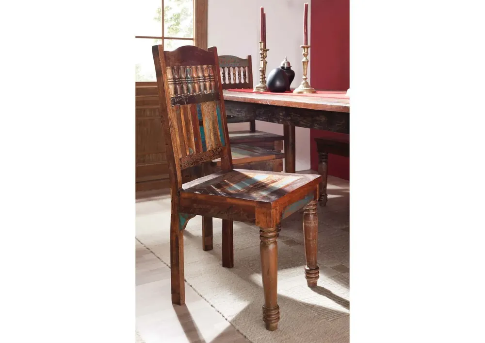 Schneller Versand Stuhl Altholz 45x45x103 mehrfarbig lackiert FABLE #05
