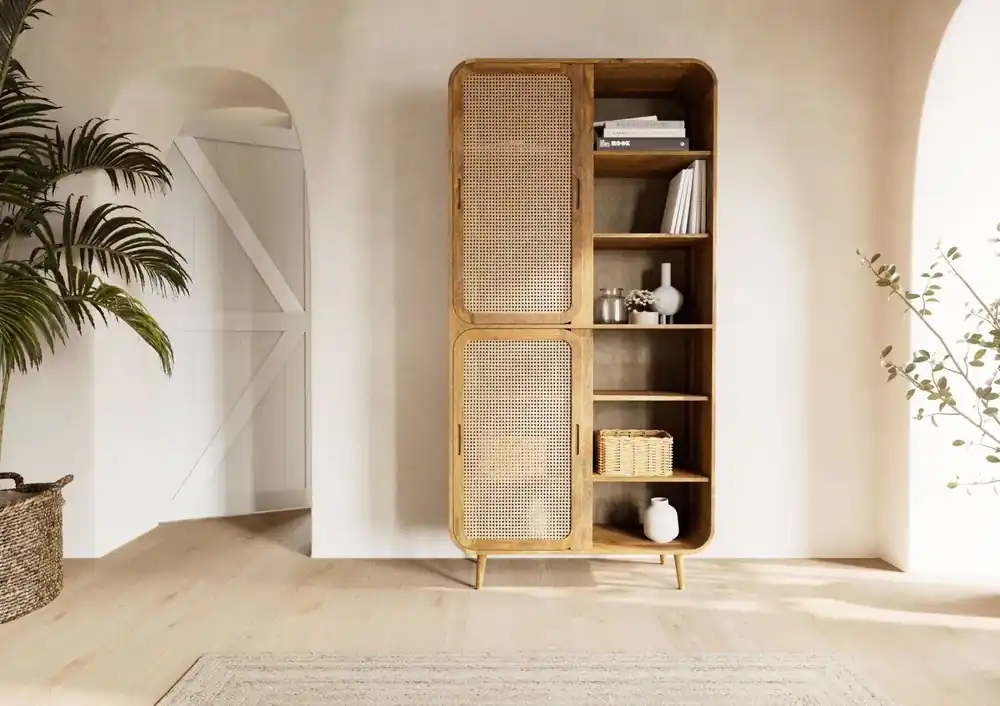 Sofort Bestellen Schrank Mango 100x40x200 natur lackiert VALENCIA #116