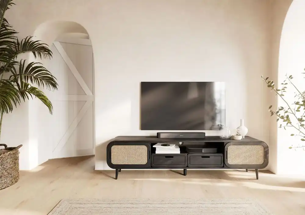 Super-Preis TV-Board Mango 200x40x50 dunkelgrau lackiert VALENCIA #223