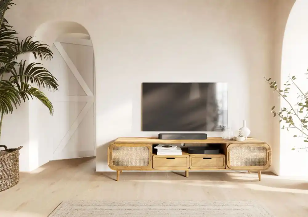 TV-Board Mango 200x40x50 natur lackiert VALENCIA #123 Garantierte Lieferung
