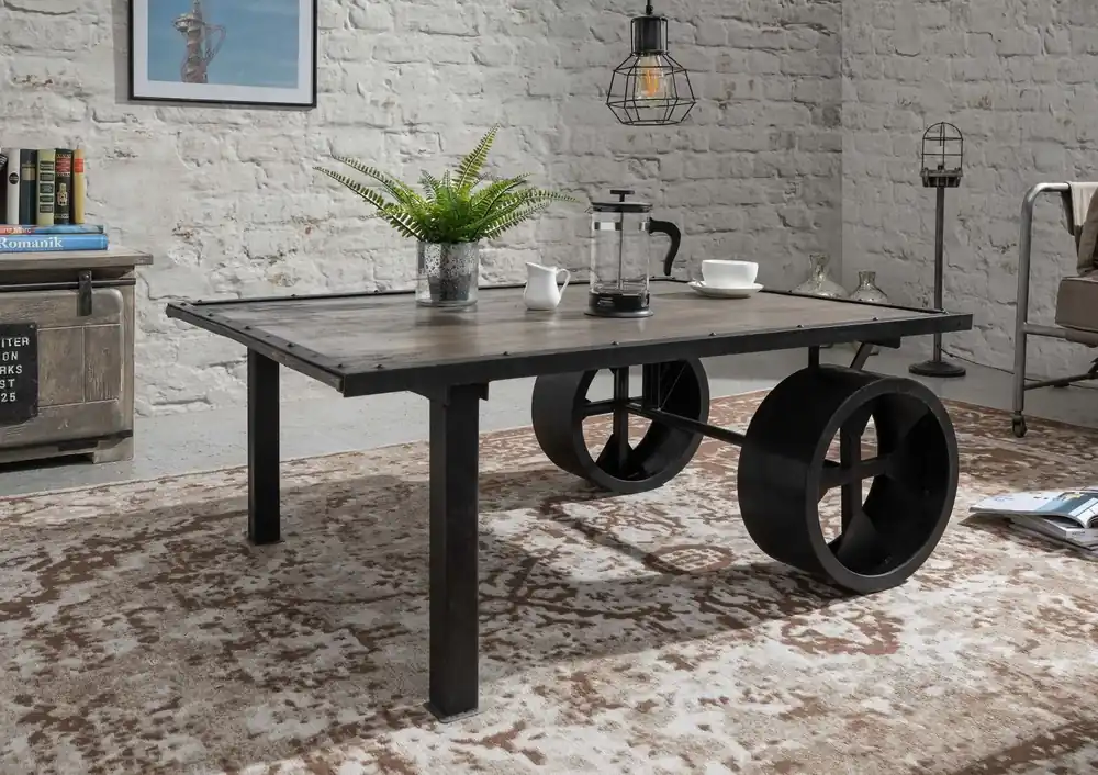 Couchtisch Mango 110x80x43 grau lackiert Railway #233 Sonderaktion