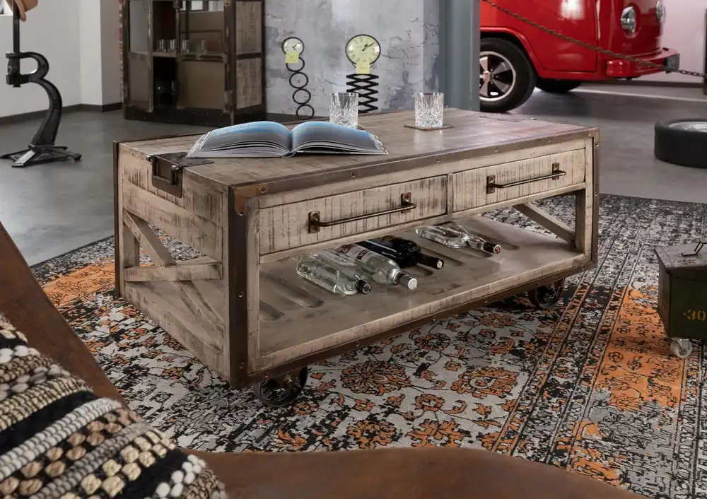 Top-Seller Couchtisch Mango 112x61x55 braun lackiert HEAVY INDUSTRY #262