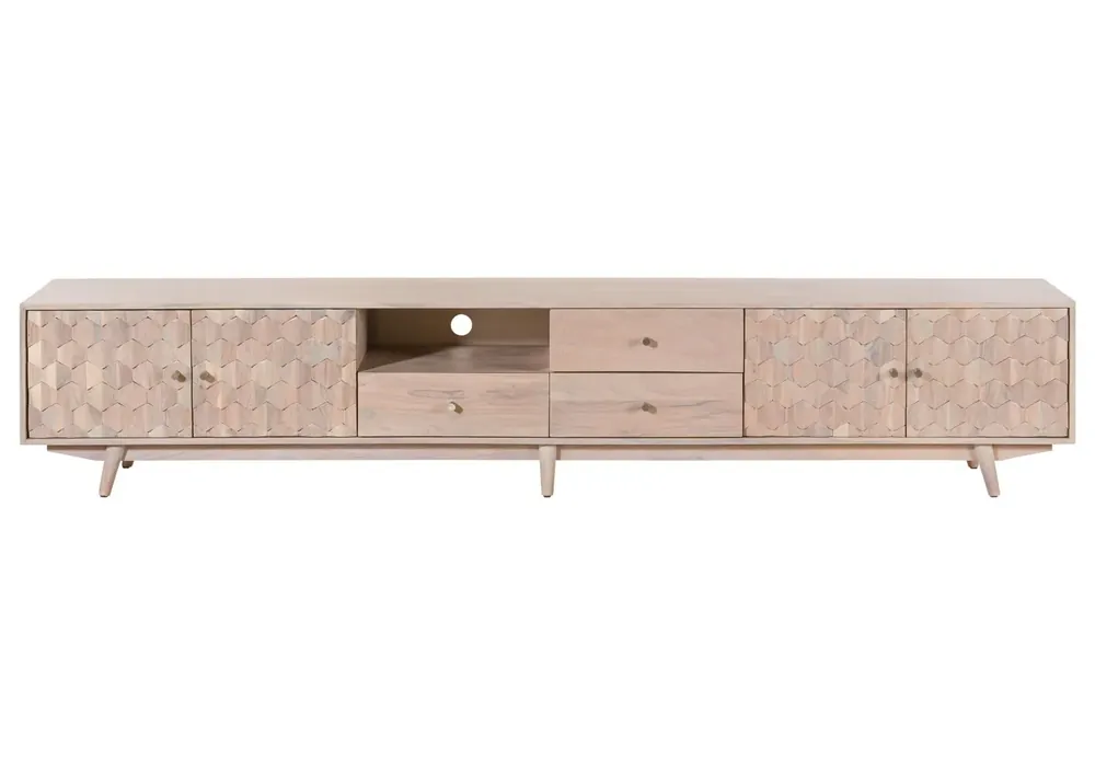 Markenprodukt TV-Board Akazie 260x40x49 weiß lackiert MOSAYK #218