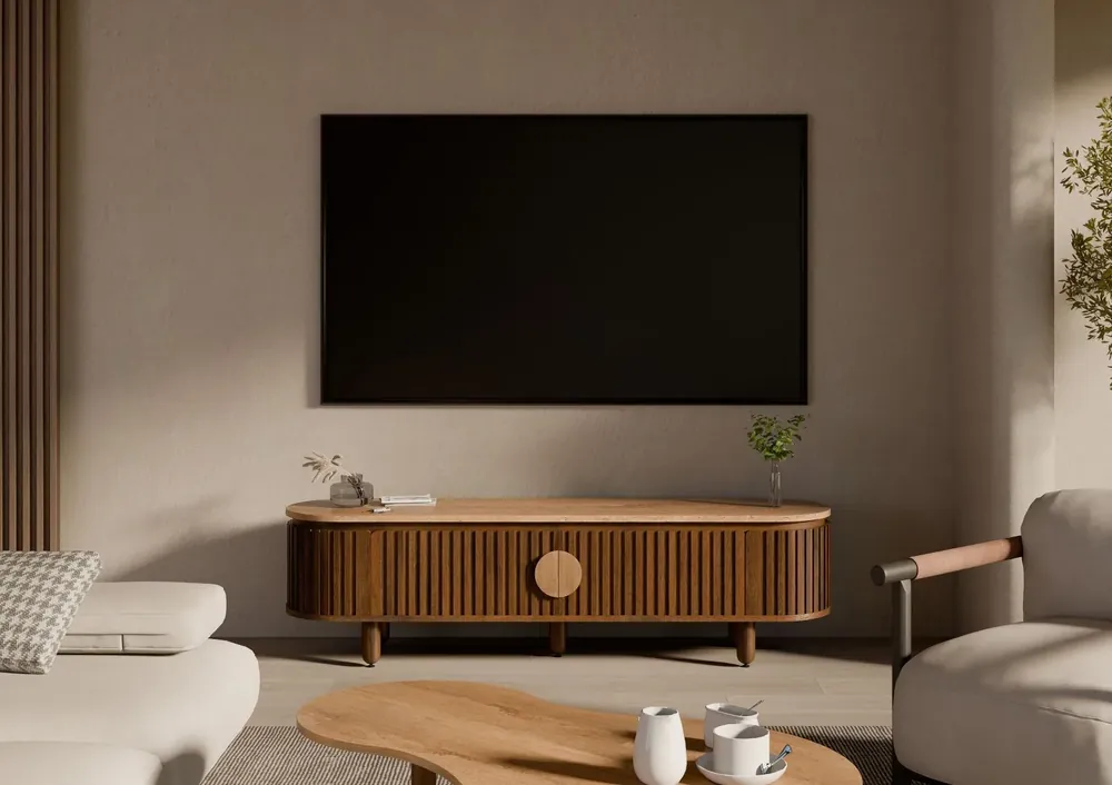Preisreduziert TV-Board Mango 180x40x50 braun geölt KYOTO #113