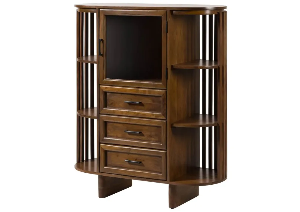Highboard Akazie 100x40x118 natur lackiert MADRID #60 Preisknaller