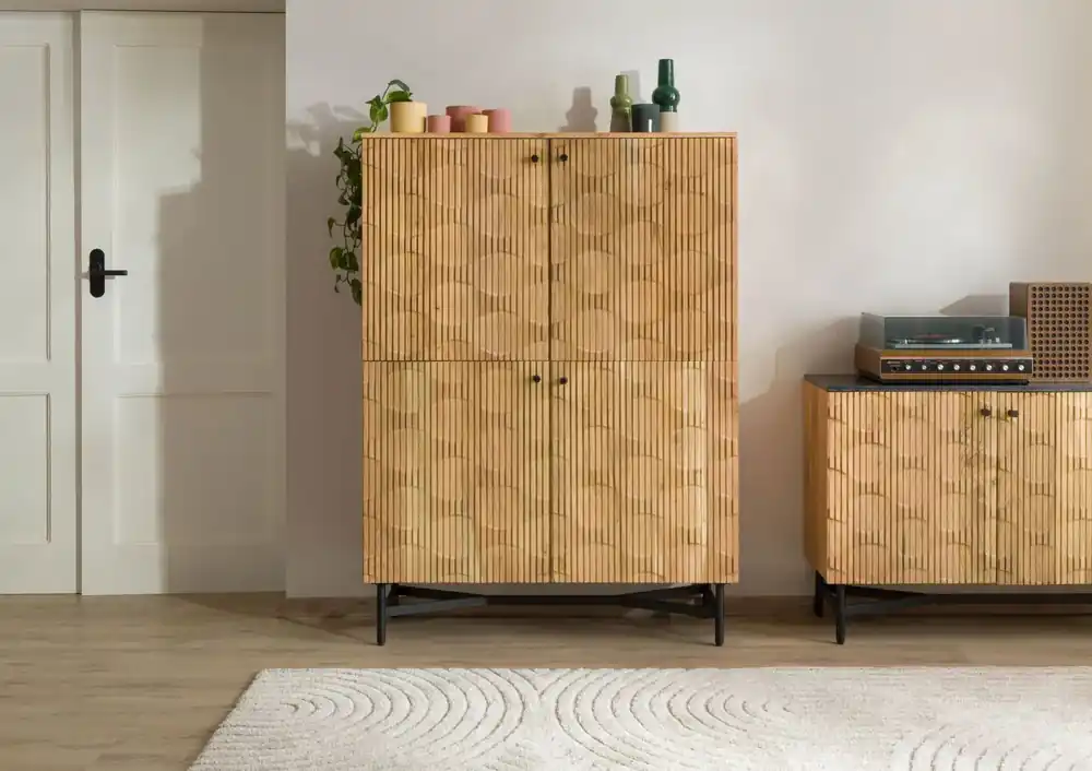 Direkt Vom Hersteller Highboard Akazie 110x40x150 natur lackiertLONDON #110