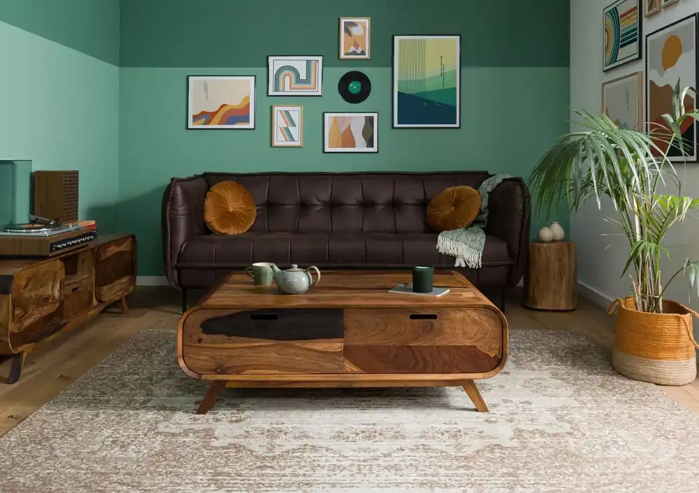 Couchtisch Sheesham 120x70x40 dunkelbraun lackiert MAILAND #135 Wochenendangebot