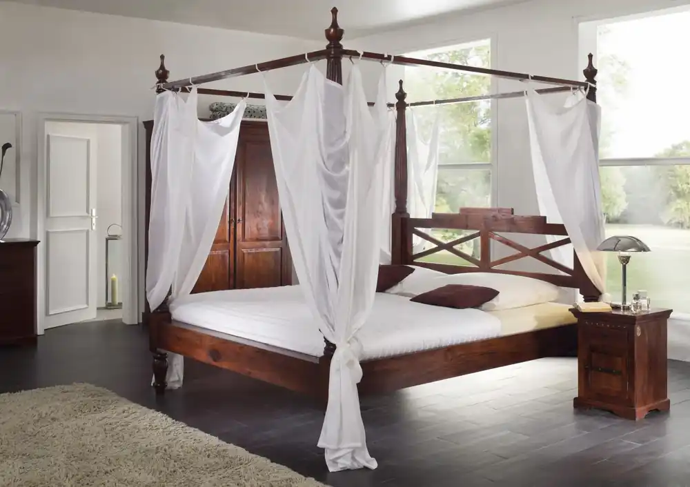 Neue Kollektion Himmelbett Akazie 160x200x224 nougat lackiert OXFORD #245