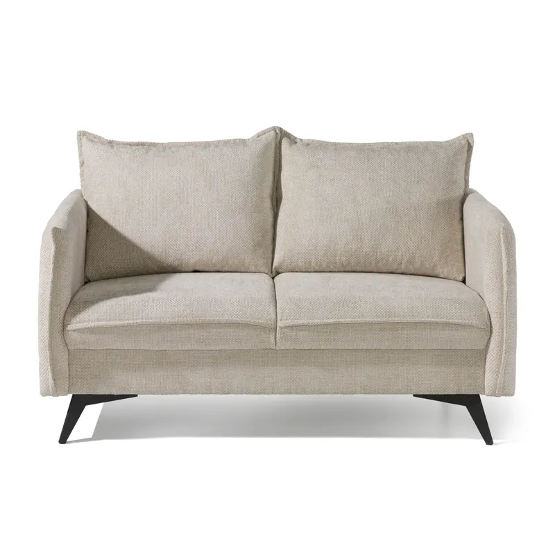 Sofa 2-Sitzer Chenille 138x100x86 beige OLIVIA Nur Heute