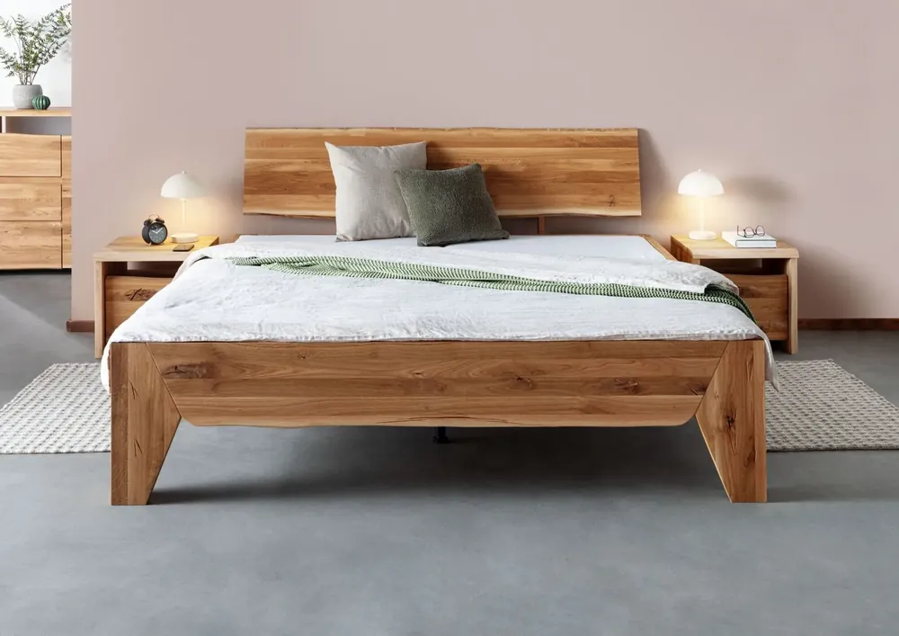 Echt Bett Wildeiche 200x200 natur geölt PURE OAK #116