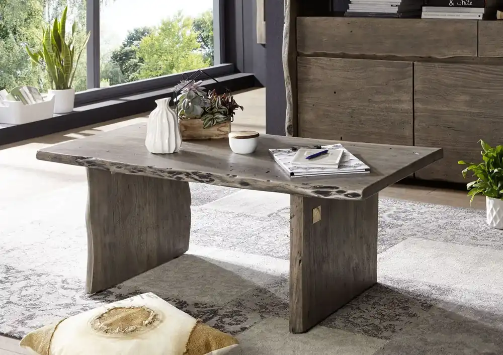 Couchtisch Akazie 120x60x45 Akazie grau lackiert PURE ACACIA #427 Knallerangebot