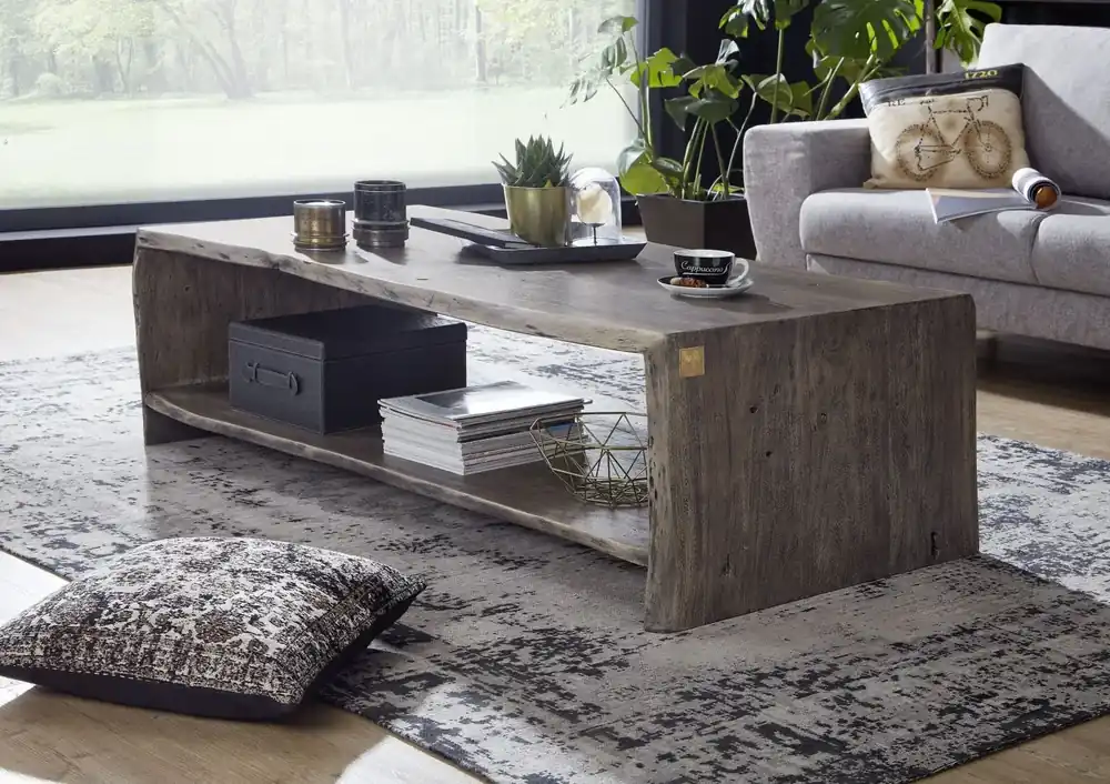 Couchtisch Akazie 150x70x45 grau lackiert PURE ACACIA #429 Sichere Zahlung