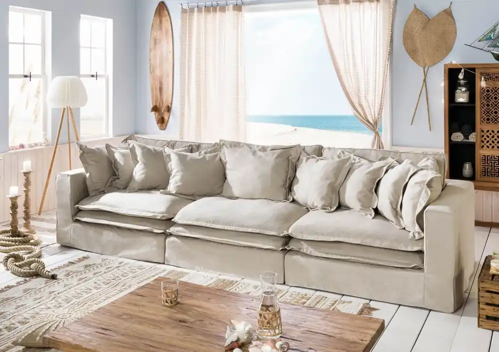 Nur Für Kurze Zeit Sofa 3-Sitzer 341x117x90 beige SYLT