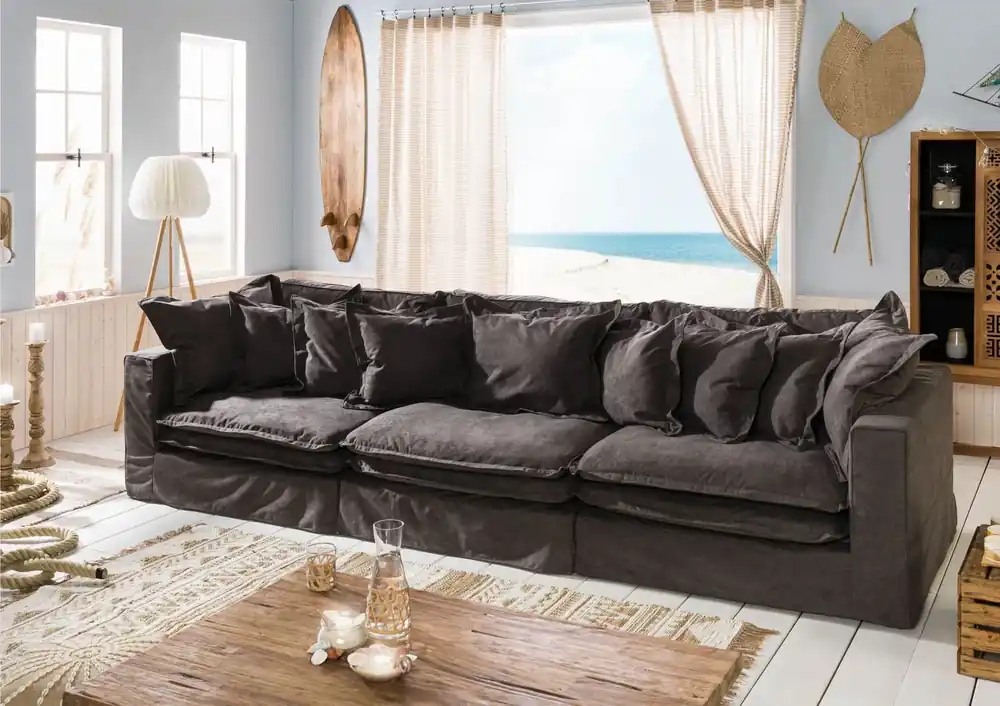 Top-Seller Sofa 3-Sitzer 341x117x90 dunkelgrau SYLT