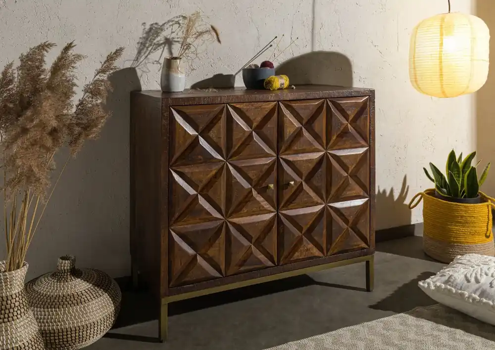 Sideboard Mango 94x46x86 braun lackiert STILMÖBEL #125 Sonderangebot
