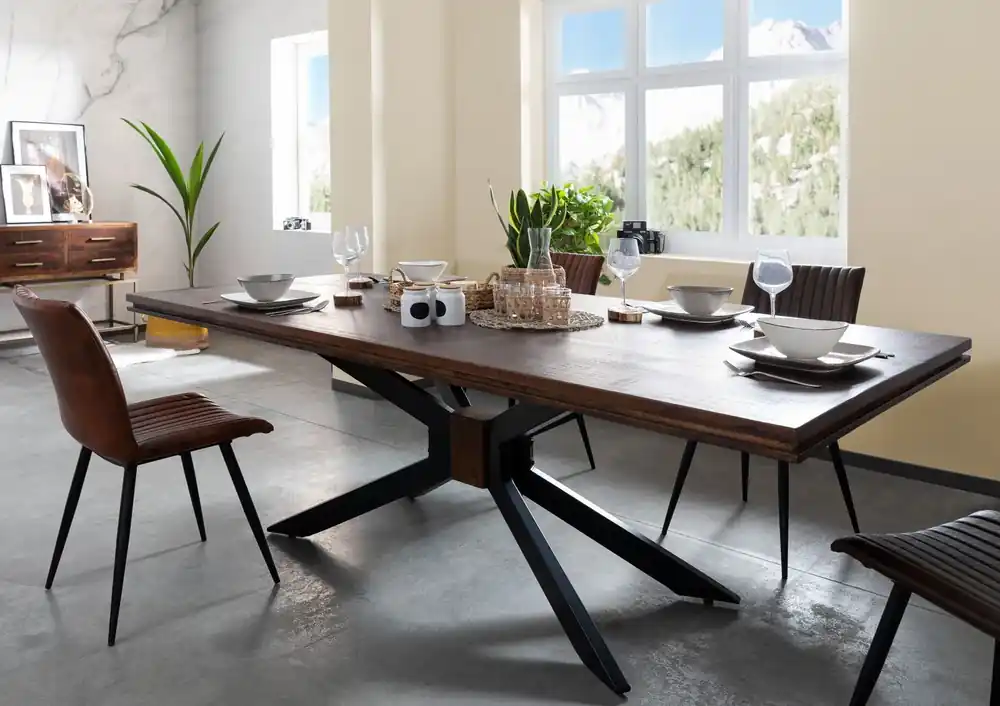 Markenware Esstisch Mango 210x107x76 braun lackiert STILMÖBEL #121